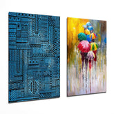 Umbrellas 2 Pieces Combine Glass Wall Art | Insigne Art Design.
